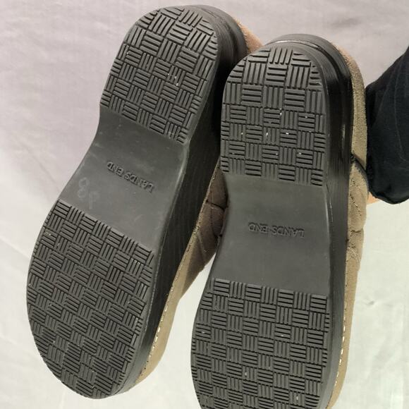 Lands End Women's Slip On Shoes Size 8 Comfort Loafers Mocs Tan Suede Leather - Picture 3 of 10